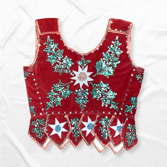 Vintage Handmade Beaded Corset Vest - Picture 2 of 15